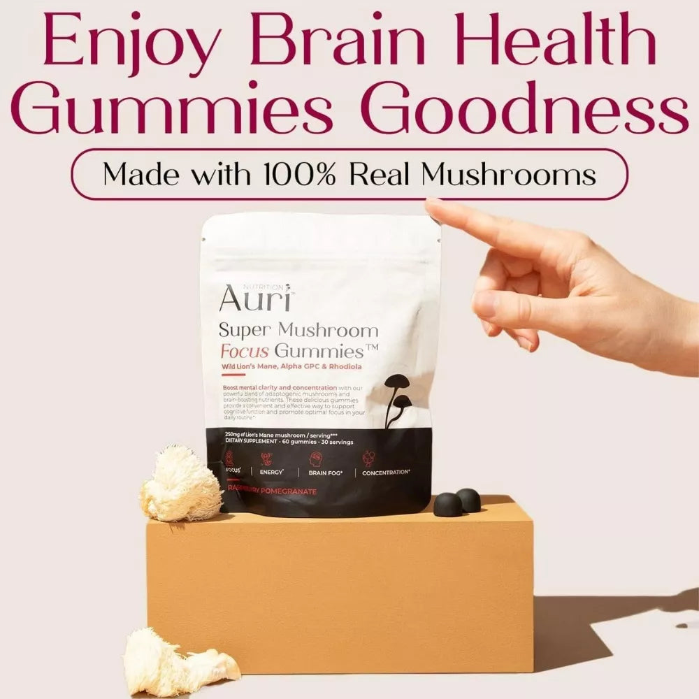 Auri Super Mushroom Focus Gummies – 60 Gummies