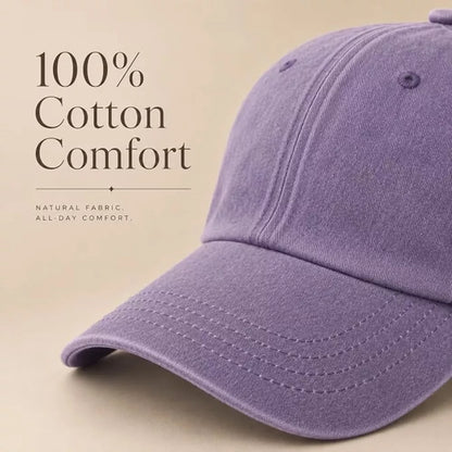 GM Apparel Stonewashed Distressed Baseball Cap – Adjustable Dad Hat (Lilac)