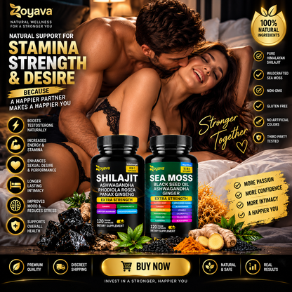 Shilajit & Sea Moss Supplement for Men – Extra Strength 8-in-1 + 16-in-1 Formula