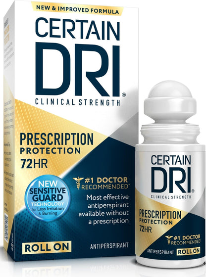 Certain Dri Clinical Strength Antiperspirant Roll-On 1.2 oz – 72-Hour Sweat & Odor Protection