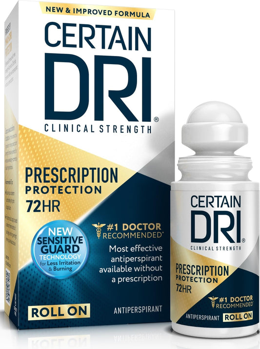Certain Dri Clinical Strength Antiperspirant Roll-On 1.2 oz – 72-Hour Sweat & Odor Protection