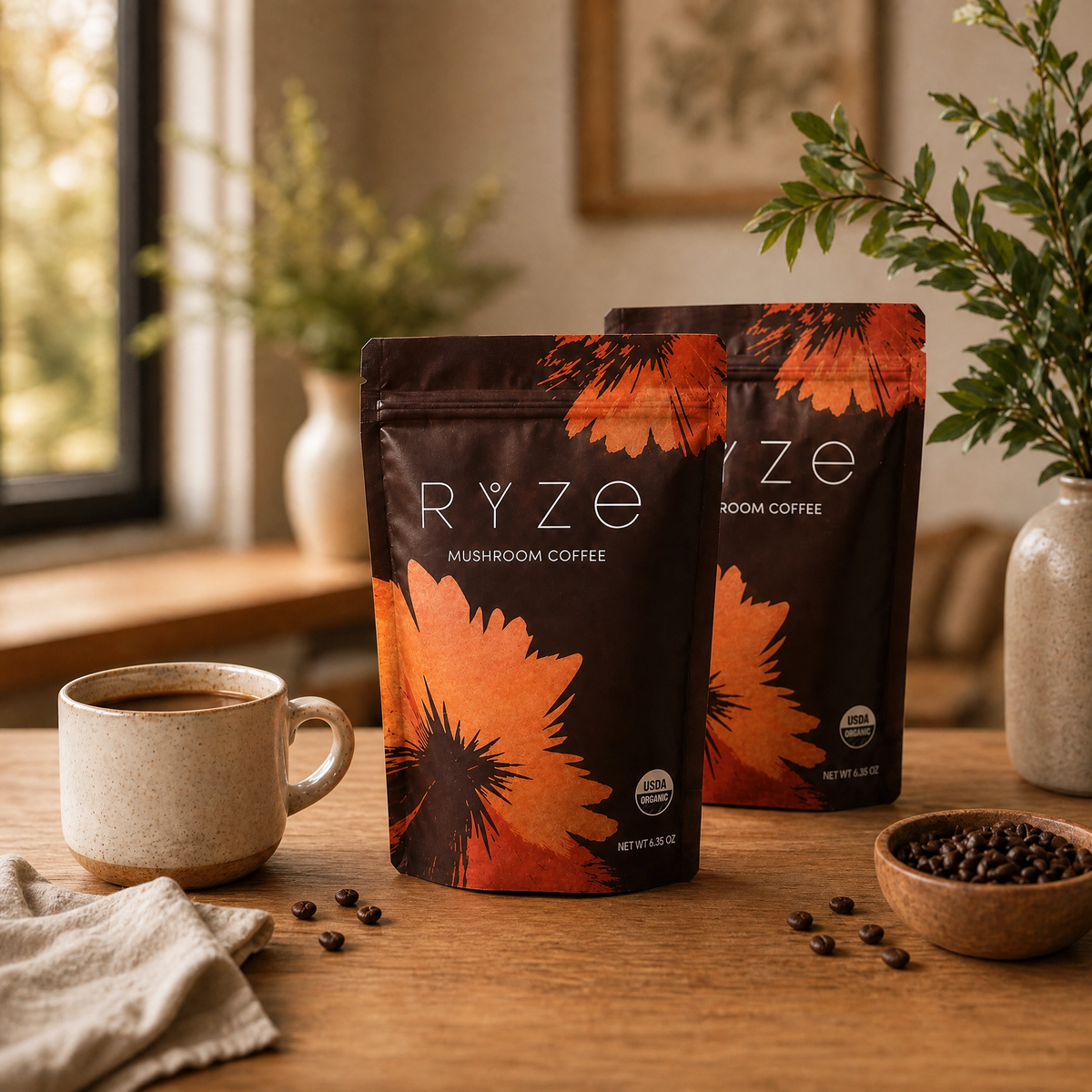 RYZE Mushroom Coffee – Organic Coffee Blend 2-Pack