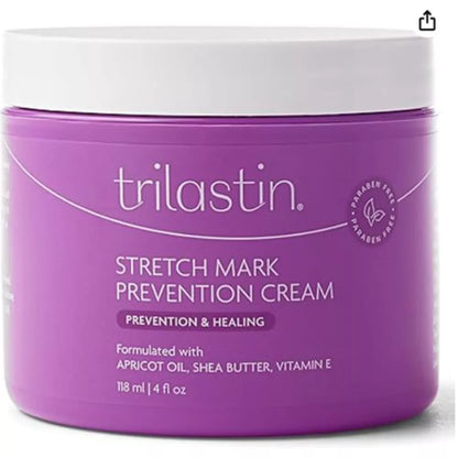 TriLASTIN Maternity Stretch Mark Prevention Cream – Hydrating Pregnancy Body Cream 4 oz