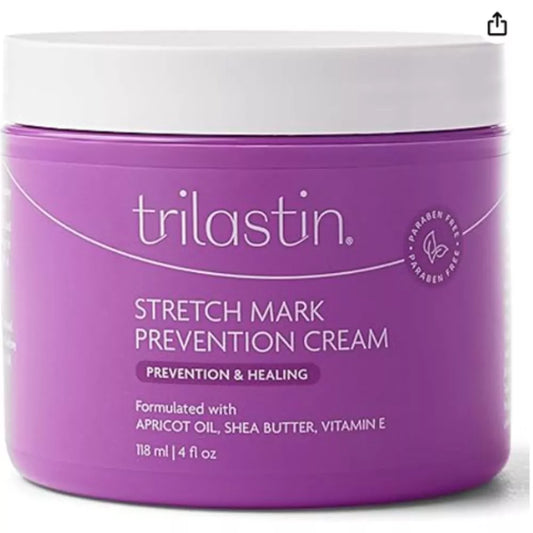 TriLASTIN Maternity Stretch Mark Prevention Cream – Hydrating Pregnancy Body Cream 4 oz