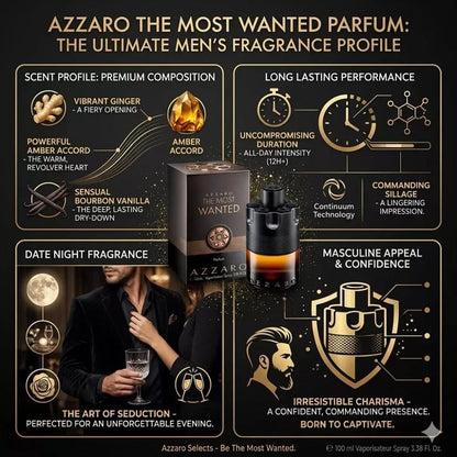 Azzaro The Most Wanted Parfum for Men – Spicy Woody Vanilla Fragrance