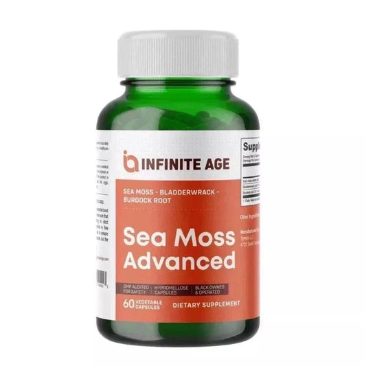 Infinite Age Sea Moss Advanced Superfood 1250mg – Vegan Sea Moss Capsules, 60 Count